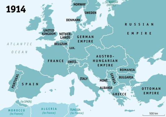 Cartina Europa 1914